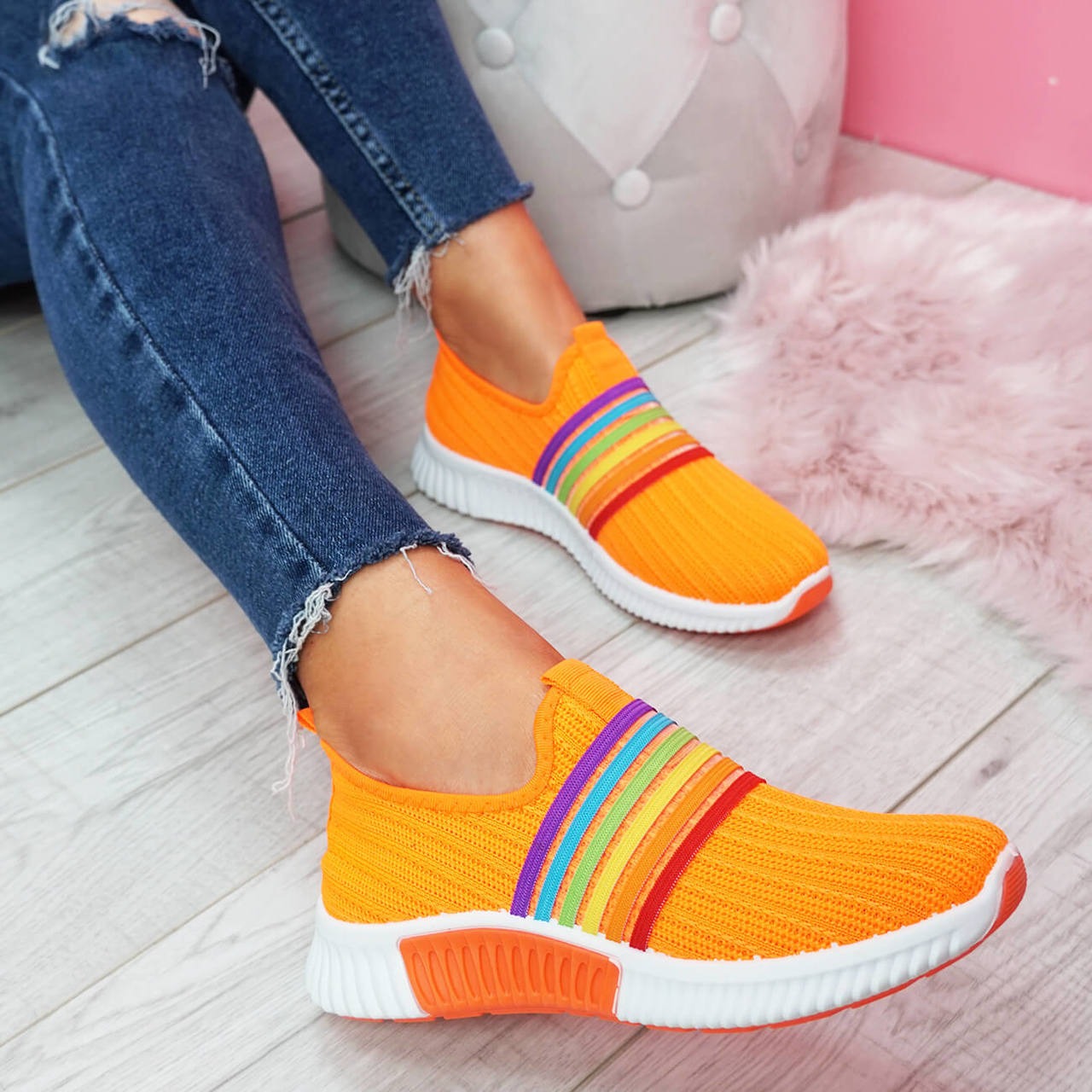 Comfortabele Regenboog Sneakers | Stijlvolle & Kleurrijke Sneakers Voor Modebewuste Dames