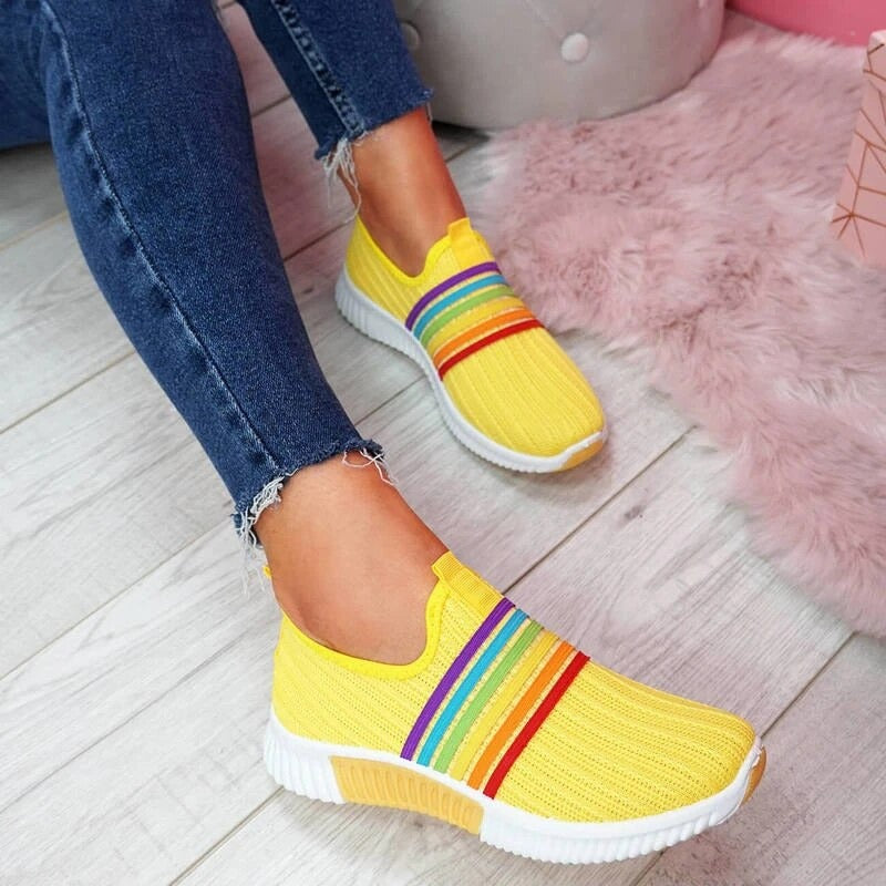 Comfortabele Regenboog Sneakers | Stijlvolle & Kleurrijke Sneakers Voor Modebewuste Dames