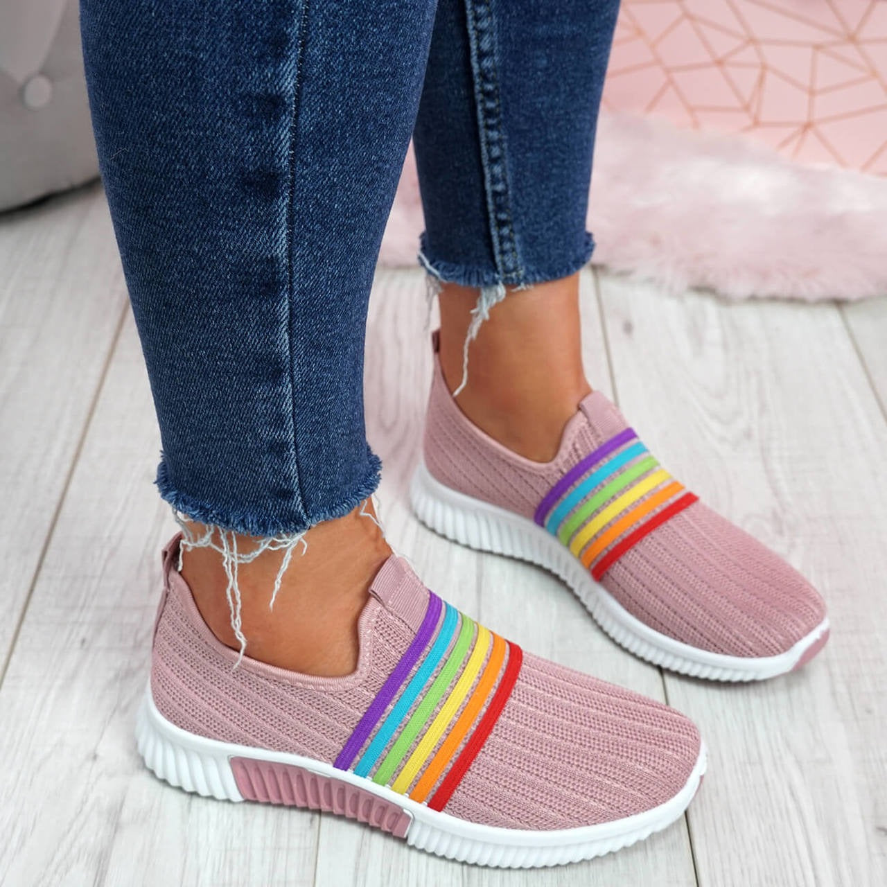 Comfortabele Regenboog Sneakers | Stijlvolle & Kleurrijke Sneakers Voor Modebewuste Dames